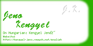 jeno kengyel business card